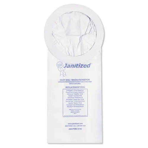 Janitized® Vacuum Filter Bags Designed to Fit ProTeam 10 qt Super Coach/MegaVac, 100/Carton