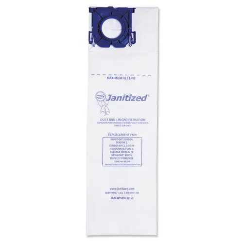 Janitized® Vacuum Filter Bags Designed to Fit Windsor Sensor S/S2/XP/Versamatic Plus