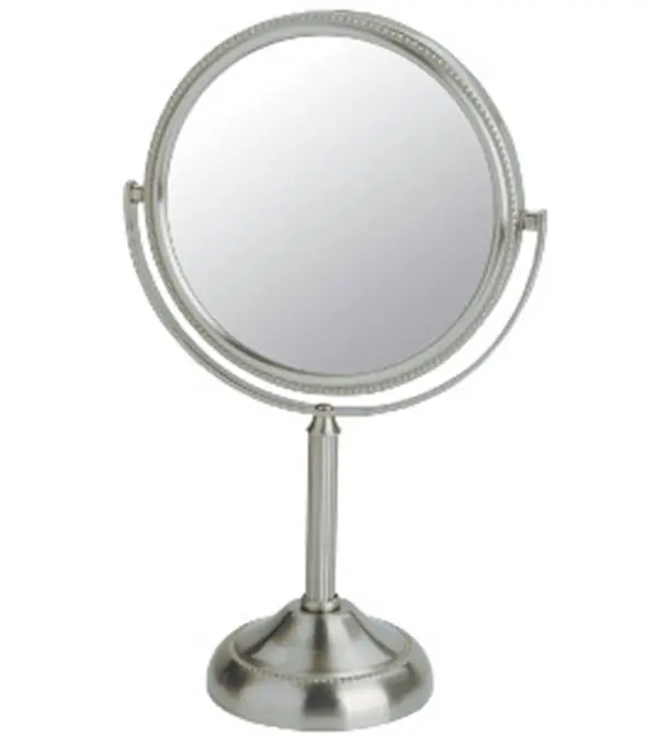 Jerdon 6 inch Tabletop Mirror, 5x-1x, Chrome