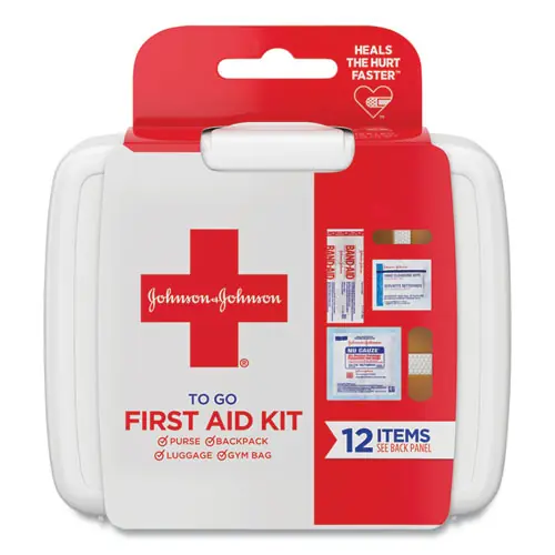 Johnson & Johnson® Red Cross® Mini First Aid To Go Kit, 12 Pieces