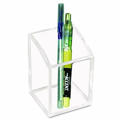 Kantek Acrylic Pencil Cup, Clear, 2.8" x 2.8" x 4"