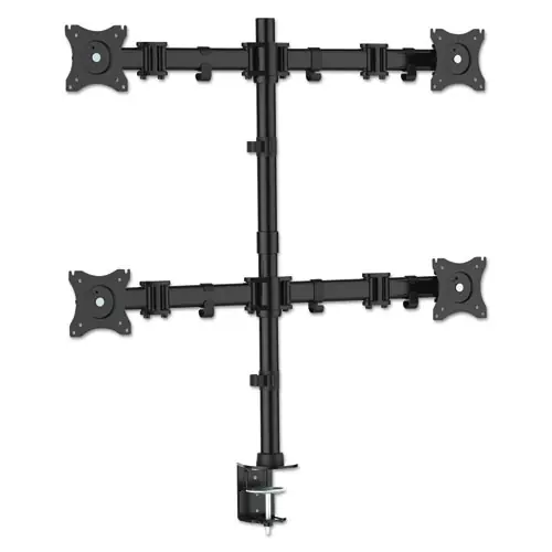 Kantek Articulating Quad Monitor Arms, For 13" to 27" Monitors, 360° Rotation, 45° Tilt, 180° Pan, Black, Supports 18 lb