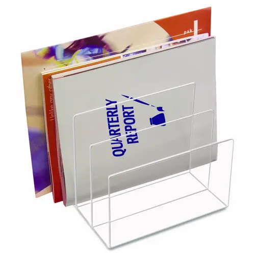 Kantek Clear Acrylic Desk File, 3 Sections, Clear