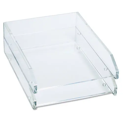 Kantek Clear Acrylic Letter Tray, 2 Sections, Letter Size, Clear, 2/Pack
