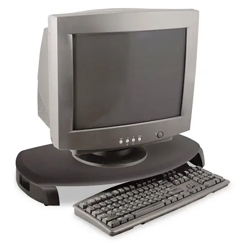 Kantek CRT/LCD Stand with Keyboard Storage, Black