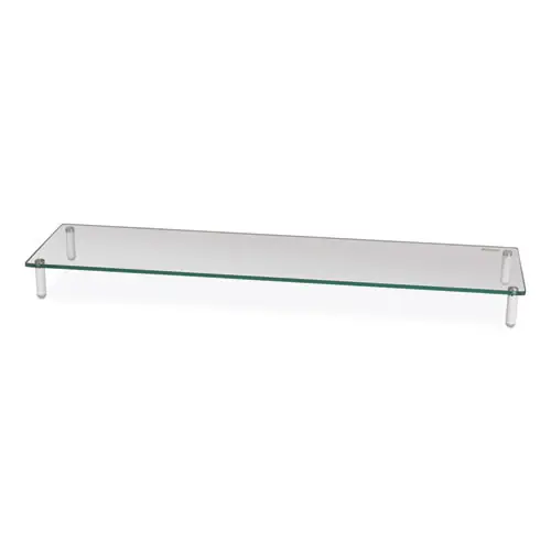 Kantek Extra Wide Glass Monitor Riser, Clear, 39.4" x 10.2" x 3.25", Supports 60 lbs