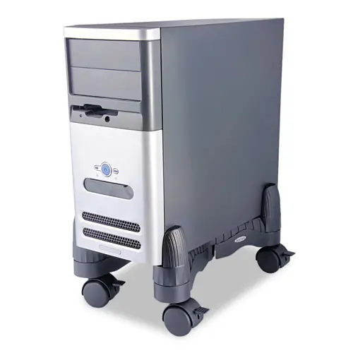 Kantek Mobile CPU Stand, Black, Supports 60 lb, Adjustable Width