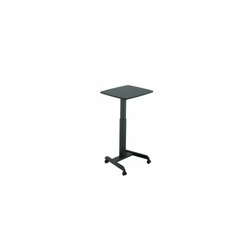 Kantek Mobile Sit-to-Stand Desk, Black, Adjustable Height 29.75" to 44.25", 23.5" x 20.5"