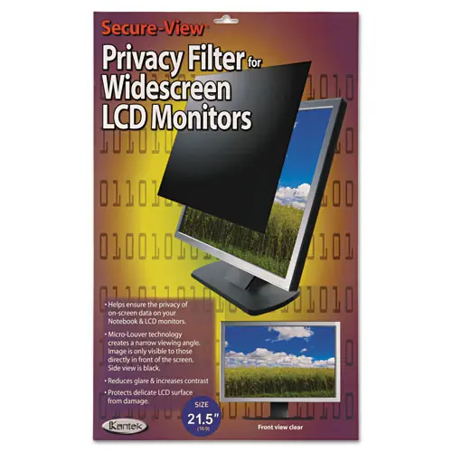 Kantek Secure View LCD Monitor Privacy Filter for 21.5" Widescreen, 16:9 Aspect Ratio