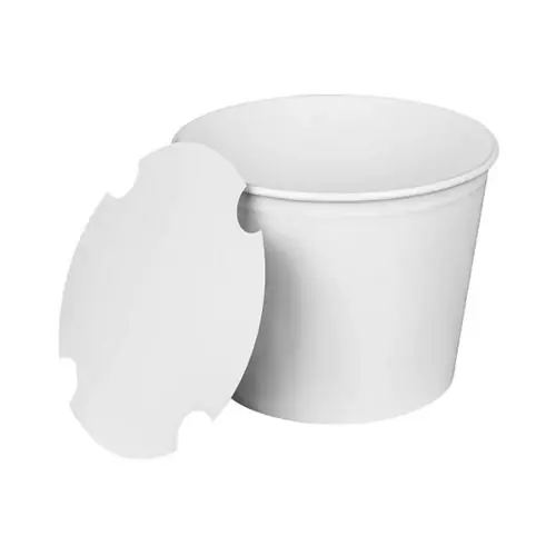 Karat® Food Bucket with Lid, White, Paper, 180/Carton