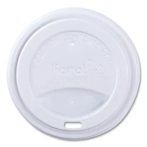 Karat® Hot Cup Lids, Sipper Lid, Plastic, White, 1,000/Carton