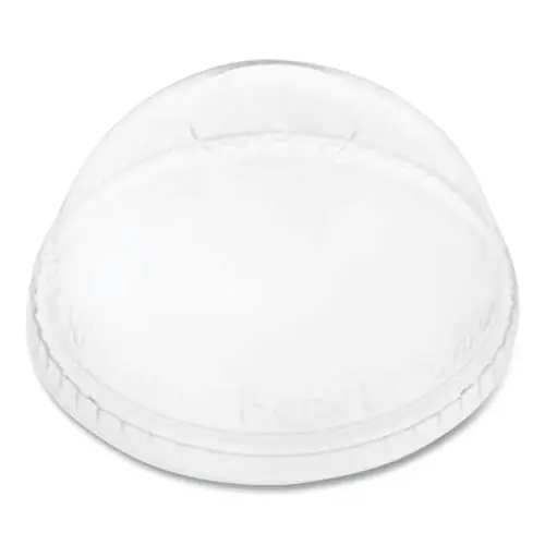 Karat® PET Lids, No Hole Dome Lid, Fits 12 oz to 24 oz Cold Cups, Plastic, Clear, 1,000/Carton