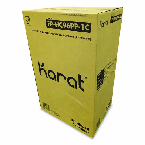 Karat® Polypropylene Plastic Hinged Container, Clear, 6 x 9 x 2.97, 125/Pack, 2 Packs/Carton