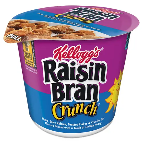 Kellogg's® Breakfast Cereal, Raisin Bran Crunch, Single-Serve Cup, 6/Box