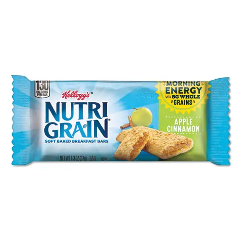 Kellogg's® Nutri-Grain Soft Baked Breakfast Bars, Apple-Cinnamon, 1.3 oz, 16 Bars/Box
