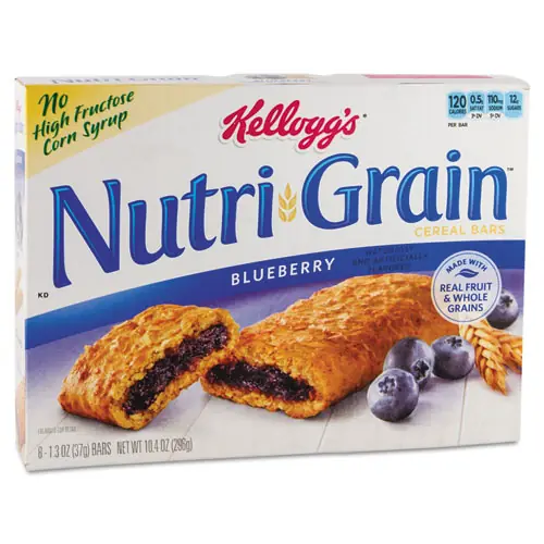 Kellogg's® Nutri-Grain Soft Baked Breakfast Bars, Blueberry, 1.3 oz, 16/Box