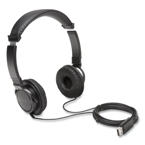 Kensington® Hi-Fi Headphones, Black, 6 ft Cord