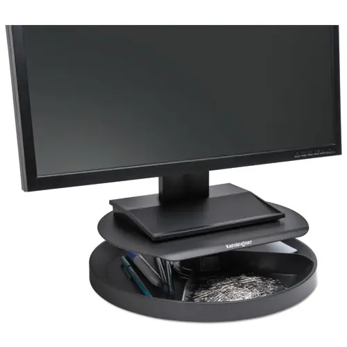 Kensington® Spin2 Monitor Stand with SmartFit, Black, 12.6" x 12.6", Adjustable Height, Supports 40 lbs
