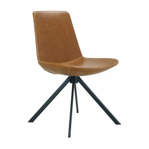 KFI Studios Bungee Break Room Chair, Brown Faux Leather