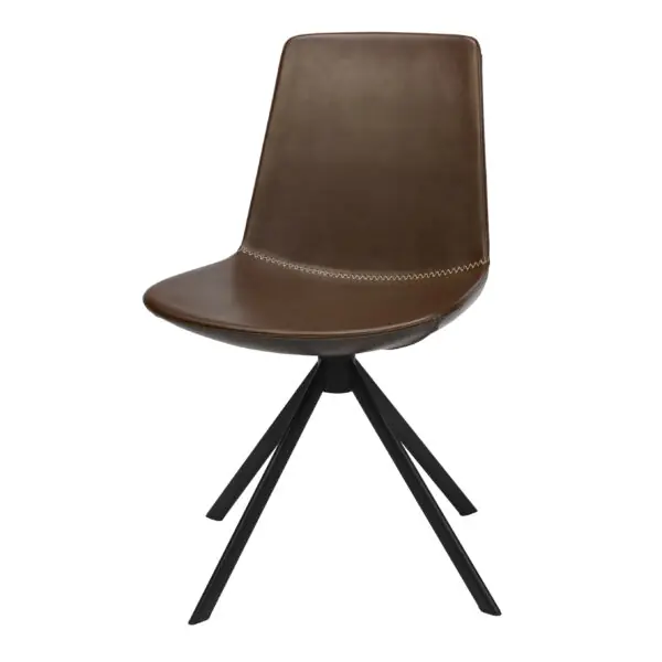 KFI Studios Bungee Break Room Chair, Dark Brown Faux Leather