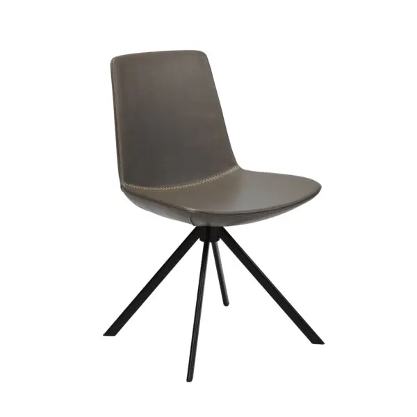 KFI Studios Bungee Break Room Chair, Grey Faux Leather