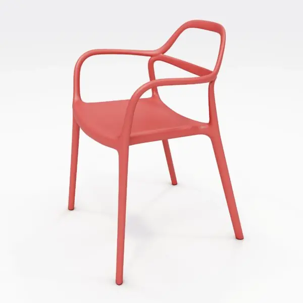 KFI Studios Dali Indoor/Outdoor Chair, Poppy