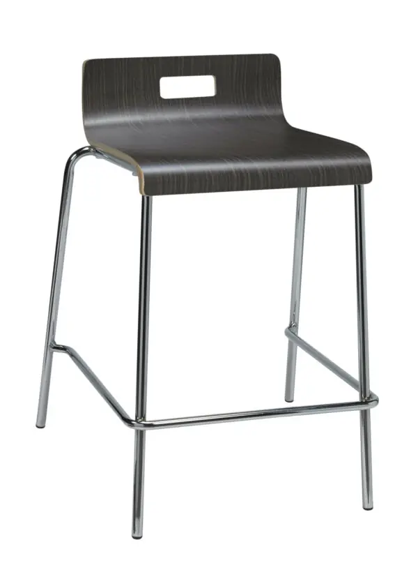 KFI Studios Jive Counter Height Stool, Espresso Plywood Shell, Low Back