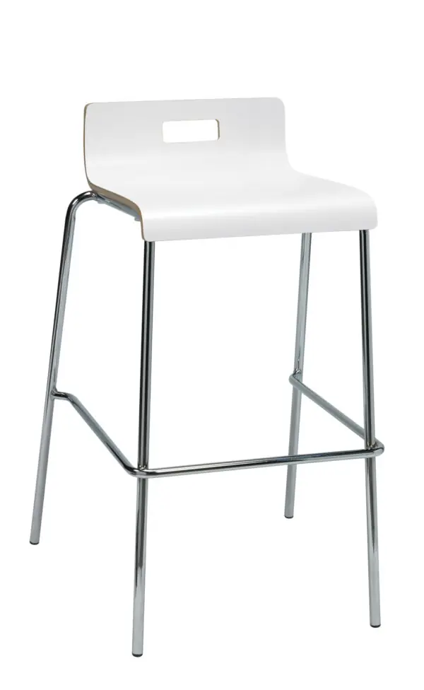 KFI Studios Jive Low Back Barstool, White