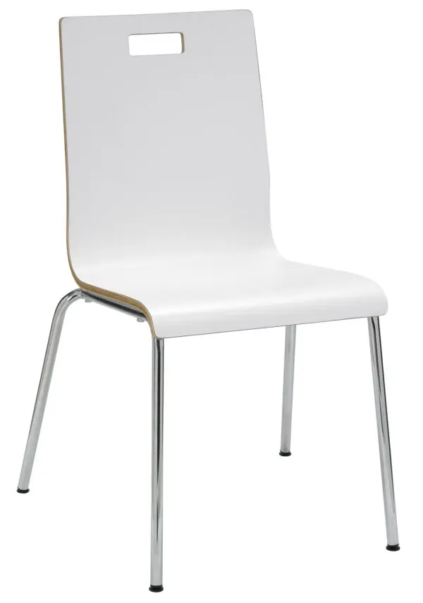 KFI Studios JIVE Series Bentwood Laminate Cafe Chair, White Finish