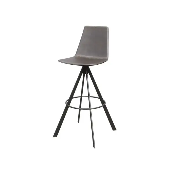 KFI Studios Olio Bungee Swivel Barstool, Greystone Faux Leather