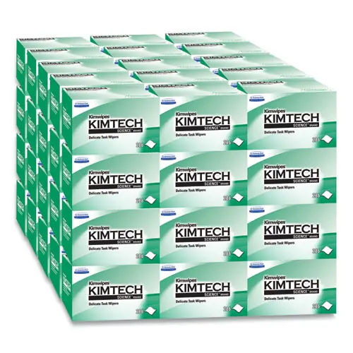 Kimtech™ Kimwipes, Delicate Task Wipers, 1-Ply, Unscented, White, 286 Wipes/Box, 60 Boxes/Carton