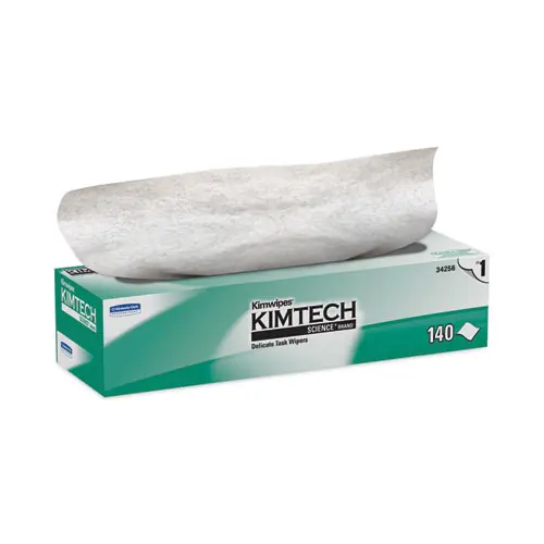 Kimtech™ Kimwipes Delicate Task Wipers, 1-Ply, 14.7" x 16.6", Unscented, White, 144 Wipes/Box, 15 Boxes/Carton