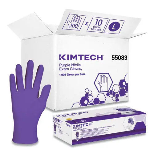 Kimtech™ PURPLE NITRILE Exam Gloves, Large, Purple, 1,000/Carton