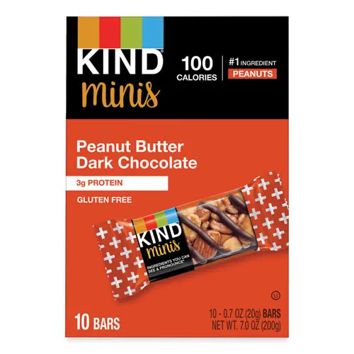 KIND Minis, Peanut Butter Dark Chocolate, 0.7 oz, 10/Pack