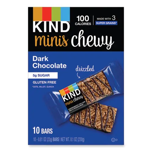 KIND Minis Chewy, Dark Chocolate, 0.81 oz, 10/Pack