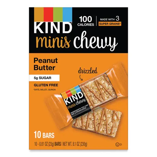 KIND Minis Chewy, Peanut Butter, 0.81 oz, 10/Pack