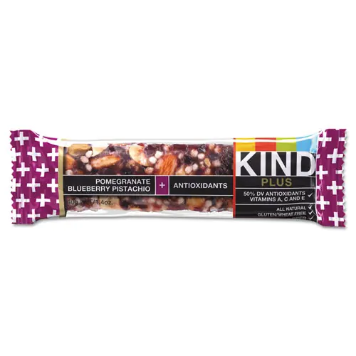 KIND Plus Nutrition Boost Bar, Pomegranate Blueberry Pistachio with Antioxidants, 1.4 oz, 12/Box