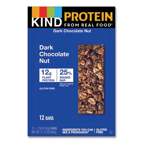 KIND Protein Bars, Double Dark Chocolate, 1.76 oz, 12/Pack