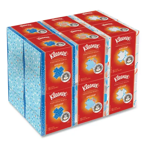 Kleenex® Boutique Anti-Viral Facial Tissue, 3-Ply, White, Pop-Up Box, 60 Sheets/Box