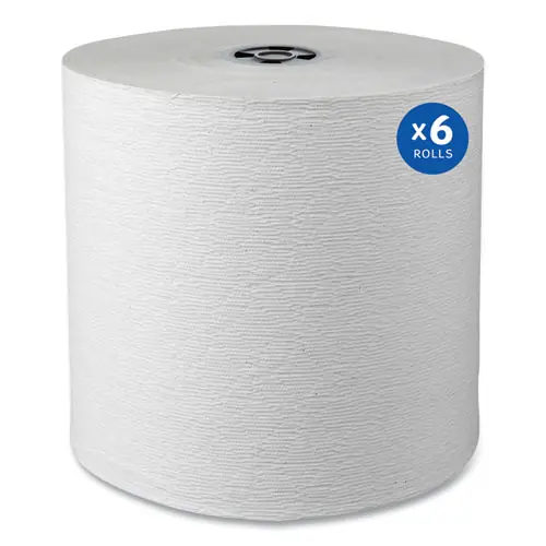 Kleenex® Hard Roll Paper Towels with Premium Absorbency Pockets, Gray Core, 7.5" x 700 ft, White, 6 Rolls/Carton