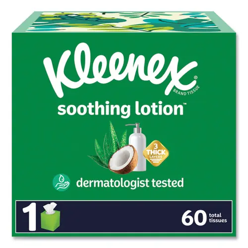 Kleenex® Lotion Facial Tissue, 3-Ply, White, 60 Sheets per Box, 27 Boxes per Carton