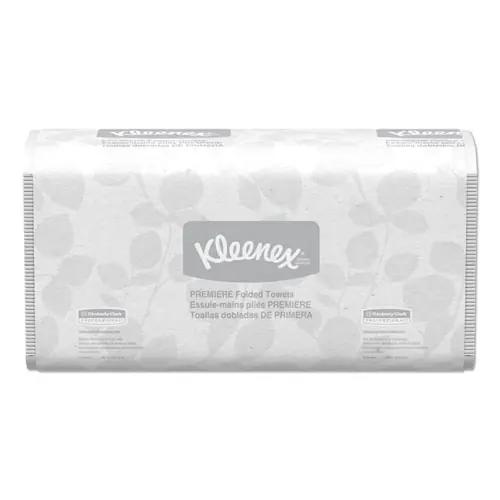 Kleenex® Premiere Folded Towels, 1-Ply, 9.4 x 12.4, White, 120/Pack, 25 Packs/Carton