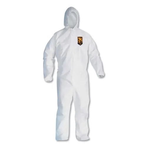 KleenGuard™ A20 Elastic Back, Cuff and Ankles Hooded Coveralls, 4X-Large, White, 20/Carton