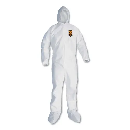 KleenGuard™ A20 Elastic Back and Ankle Hood and Boot Coveralls, 2X-Large, White, 24/Carton