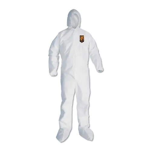 KleenGuard™ A30 Elastic Back and Cuff Hooded/Boots Coveralls, 3XL, White, 21/Carton