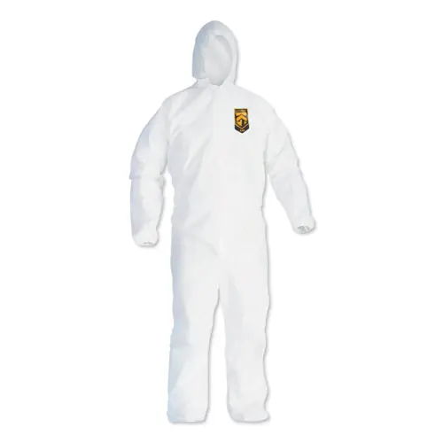 KleenGuard™ A40 Elastic-Cuff and Ankles Hooded Coveralls, X-Large, White, 25/Carton