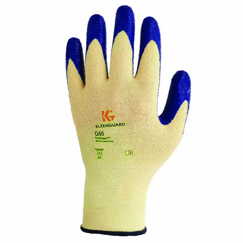 KleenGuard™ G60 Nitrile Coated Cut Resistant Gloves, Large (Size 9), Blue/Yellow, 12 Pairs/Pack