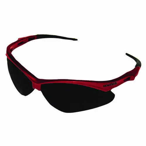 KleenGuard™ Nemesis Safety Glasses, Red Frame, Smoke Lens