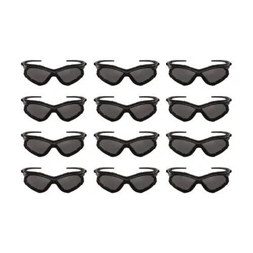 KleenGuard™ V30 Nemesis Foam Safety Glasses, Black Nylon Frame, Smoke Polycarbonate Lens, 12/Carton
