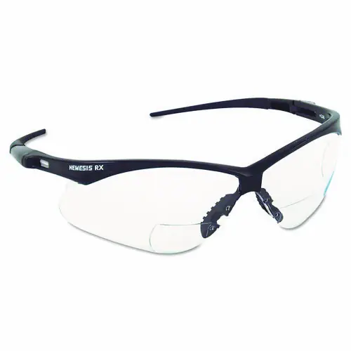 KleenGuard™ V60 Nemesis Rx Reader Safety Glasses, Black Frame, Smoke Lens, +2.0 Diopter